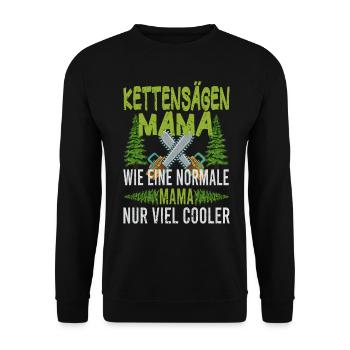 Tronçonneuse Mama Tronçonneuses Mère Arbres Forestier - Sweat-shirt Unisexe - noir - Devant - Alina (178cm) & Michal (187cm)