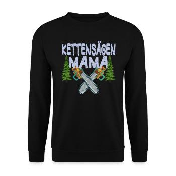 Tronçonneuse Mama Tronçonneuses Mère Arbres Forestier - Sweat-shirt Unisexe - noir - Devant - Alina (178cm) & Michal (187cm)