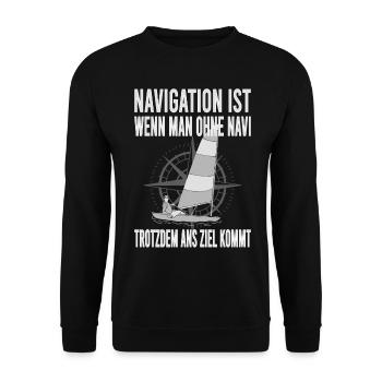 Jolle Jollen Jollensegeln Segler Segeln Kapitän - Unisex Pullover - Schwarz - Vorne - Alina (178cm) & Michal (187cm)