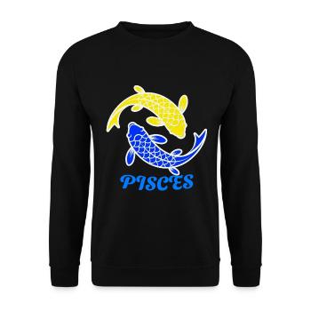 PISCES ZODIAC SIGN APPAREL DESIGN - Unisex Sweatshirt - black - Front - Alina (178cm) & Michal (187cm)