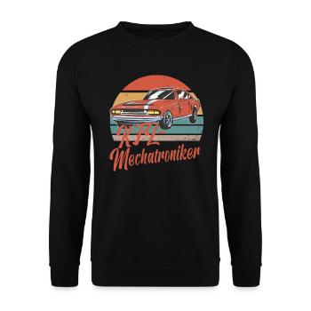 Kfz Mechatroniker Papa Vater Auto Schrauber - Unisex Pullover - Schwarz - Vorne - Alina (178cm) & Michal (187cm)