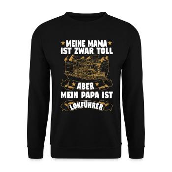 Dampflok Lokführer Eisenbahner Eisenbahn Vater - Unisex Pullover - Schwarz - Vorne - Alina (178cm) & Michal (187cm)