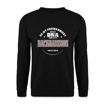Es ist in meiner DNA ich muss zum BACKGAMMON - Unisex Pullover - Schwarz - Vorne - Alina (178cm) & Michal (187cm)