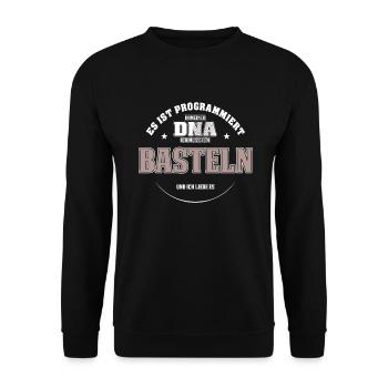 Es ist in meiner DNA ich muss zum BASTELN - Unisex Pullover - Schwarz - Vorne - Alina (178cm) & Michal (187cm)
