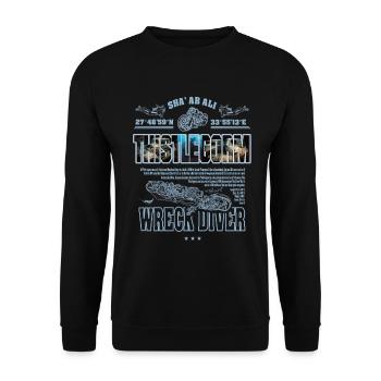Wreck Thistlegorm Egypt Diving History - Unisex Sweatshirt - black - Front - Alina (178cm) & Michal (187cm)