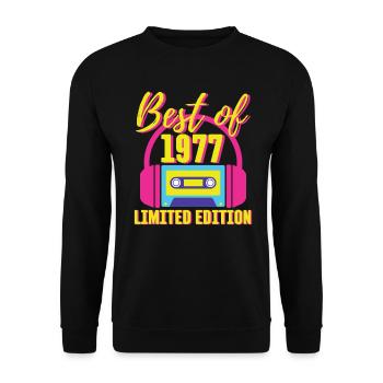 46th Birthday Best of 1977 Cassette Tape Retro 80s - Unisex Sweatshirt - black - Front - Alina (178cm) & Michal (187cm)