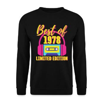 45th Birthday Best of 1978 Cassette Tape Retro 80s - Unisex Sweatshirt - black - Front - Alina (178cm) & Michal (187cm)