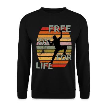 FREE SOLO FOR LIVE - Kletter T-Shirt - Unisex Pullover - Schwarz - Vorne - Alina (178cm) & Michal (187cm)