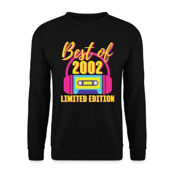 21st Birthday Best of 2002 Cassette Tape Retro 80s - Unisex Sweatshirt - black - Front - Alina (178cm) & Michal (187cm)