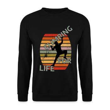 Climbing FOR LIVE - T-Shirt - Unisex Pullover - Schwarz - Vorne - Alina (178cm) & Michal (187cm)