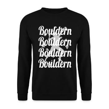 Bouldern Boulder Klettern Boulderer Bouldering - Unisex Pullover - Schwarz - Vorne - Alina (178cm) & Michal (187cm)