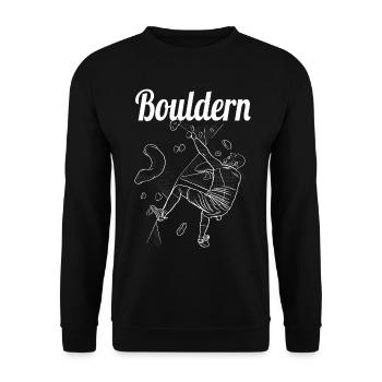 Bouldern Boulder Klettern Boulderer Bouldering - Unisex Pullover - Schwarz - Vorne - Alina (178cm) & Michal (187cm)