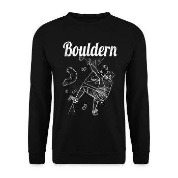 Bouldering Bouldering Climbing Boulderer Bouldering - Unisex Sweatshirt - black - Front - Alina (178cm) & Michal (187cm)