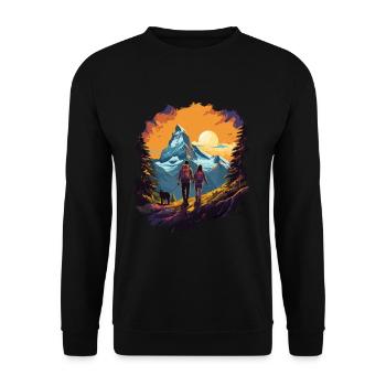 Zermatt, Matterhorn, Matterhorn mountain, hiker - Unisex Sweatshirt - black - Front - Alina (178cm) & Michal (187cm)