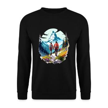 Zermatt, Matterhorn, Matterhorn mountain, hiker - Unisex Sweatshirt - black - Front - Alina (178cm) & Michal (187cm)
