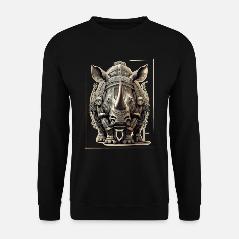 Nashorn Steampunk - Unisex Pullover - Schwarz