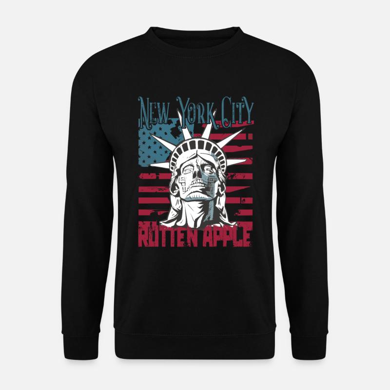 Steampunk NY City verdorbener Apfel USA US Flag - Unisex Pullover - Schwarz