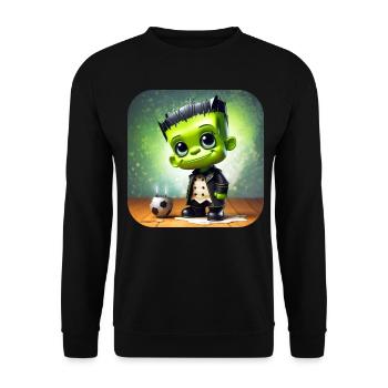 Cute little green monster - Unisex Sweatshirt - black - Front - Alina (178cm) & Michal (187cm)