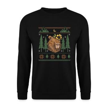 Capybara Snow Christmas Capybara Winter - Unisex Sweatshirt - black - Front - Alina (178cm) & Michal (187cm)