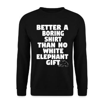 White Elephant Gift Office Christmas Coworkers - Unisex Pullover - Schwarz - Vorne - Alina (178cm) & Michal (187cm)