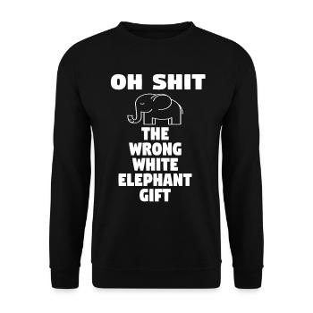 White Elephant Gift Office Christmas Coworkers - Unisex Sweatshirt - black - Front - Alina (178cm) & Michal (187cm)