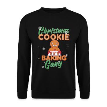 Christmas Baking Cookies Cookie Cookie Merry - Unisex Sweatshirt - black - Front - Alina (178cm) & Michal (187cm)