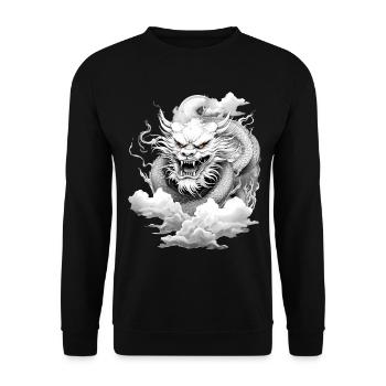Year of the Dragon 2024 - Unisex Sweatshirt - black - Front - Alina (178cm) & Michal (187cm)