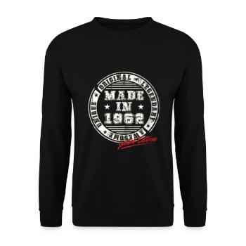 Retro Patch Vintage 1962 Birthday Gift - Unisex Sweatshirt - black - Front - Alina (178cm) & Michal (187cm)