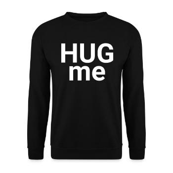 Hug Me Bold Statement Minimalist - Unisex Sweatshirt - black - Front - Alina (178cm) & Michal (187cm)