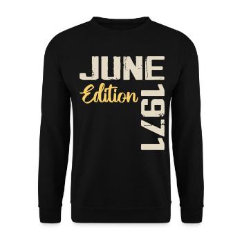 Né(e) en Juin 1971 Cadeau Juin 1971 Anniversaire - Sweat-shirt Unisexe - noir - Devant - Alina (178cm) & Michal (187cm)