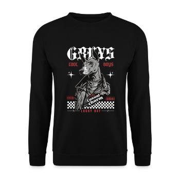 Greyhound Design | Greys Cool Boys - Unisex Sweatshirt - black - Front - Alina (178cm) & Michal (187cm)