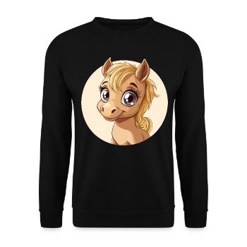 Happy Pony - Unisex Sweatshirt - black - Front - Alina (178cm) & Michal (187cm)