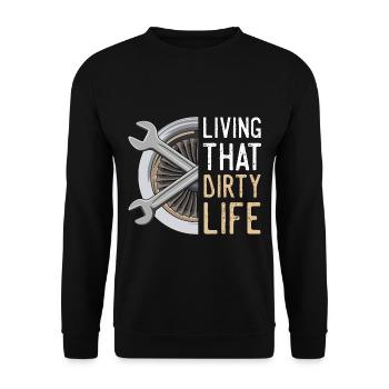 Aviation saying for an aviation technician - Unisex Sweatshirt - black - Front - Alina (178cm) & Michal (187cm)