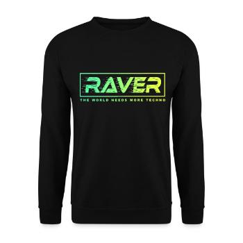 Raver Techno Rave Festival Electro Music - Unisex Sweatshirt - black - Front - Alina (178cm) & Michal (187cm)