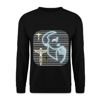 Amen (Beten) - Club WoW - Unisex Pullover - Schwarz - Vorne - Alina (178cm) & Michal (187cm)