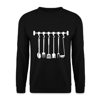 Accessoires de cuisine pour cuisiniers - Sweat-shirt Unisexe - noir - Devant - Alina (178cm) & Michal (187cm)