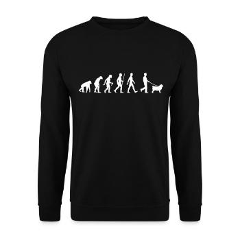 Mops Evolution Pug - Unisex Sweatshirt - black - Front - Alina (178cm) & Michal (187cm)
