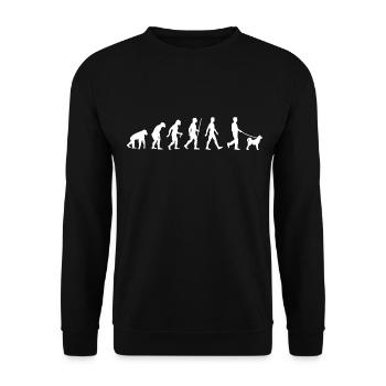 Shiba Inu Evolution Dog - Unisex Sweatshirt - black - Front - Alina (178cm) & Michal (187cm)