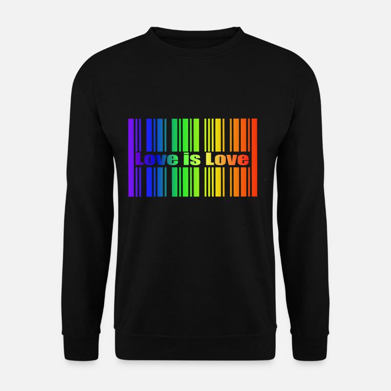 Regenbogen Strichcode, Love is Love - Unisex Pullover - Schwarz