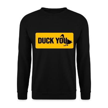 Duck duck collection duck breeder "duck meme" - Unisex Sweatshirt - black - Front - Alina (178cm) & Michal (187cm)
