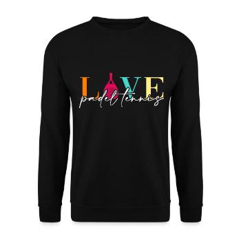 Padel Tennis Padel-Love Padel-Club - Sweat-shirt Unisexe - noir - Devant - Alina (178cm) & Michal (187cm)