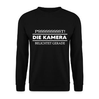 Photographer Camera Photograph Focus Lens - Unisex Sweatshirt - black - Front - Alina (178cm) & Michal (187cm)