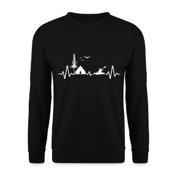 kajak paddeln kajaktour kajak-biwak kajakcamp - Unisex Pullover - Schwarz - Vorne - Alina (178cm) & Michal (187cm)