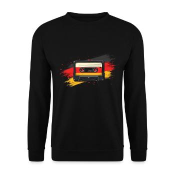 Retro Style Oldschool Tape Cassette Vintage - Unisex Sweatshirt - black - Front - Alina (178cm) & Michal (187cm)