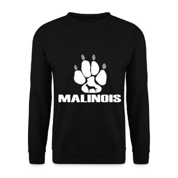 Malinois Belgischer Schäferhund Hunde Pfote - Unisex Pullover - Schwarz - Vorne - Alina (178cm) & Michal (187cm)