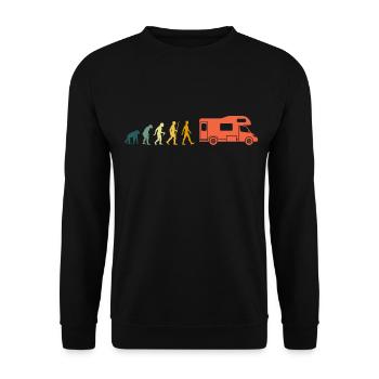 Motorhome Evolution Camper Camper Camper Retro - Unisex Sweatshirt - black - Front - Alina (178cm) & Michal (187cm)