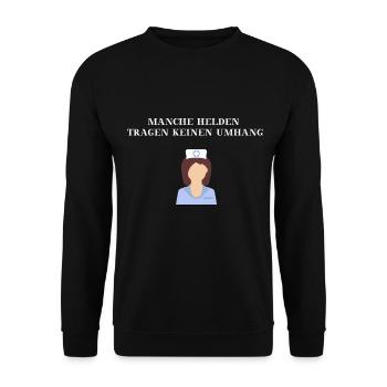 Krankenschwester Heldin Geschenkidee - Unisex Pullover - Schwarz - Vorne - Alina (178cm) & Michal (187cm)