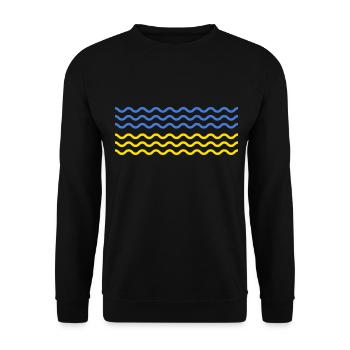 UKRAINE « vague ukrainienne » Front slava ukraini - Sweat-shirt Unisexe - noir - Devant - Alina (178cm) & Michal (187cm)