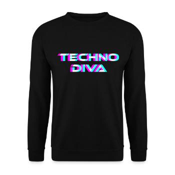 Techno Diva Rave Festival Electro Music Raver - Sweat-shirt Unisexe - noir - Devant - Alina (178cm) & Michal (187cm)