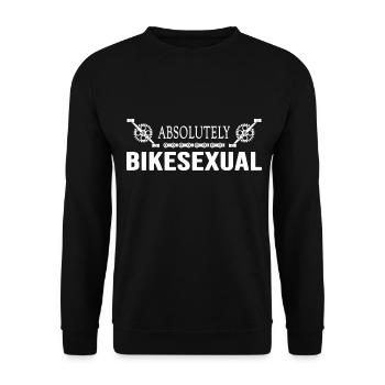 Fahrrad Bike Rennrad Fahrradkette "Bikesexual" - Unisex Pullover - Schwarz - Vorne - Alina (178cm) & Michal (187cm)